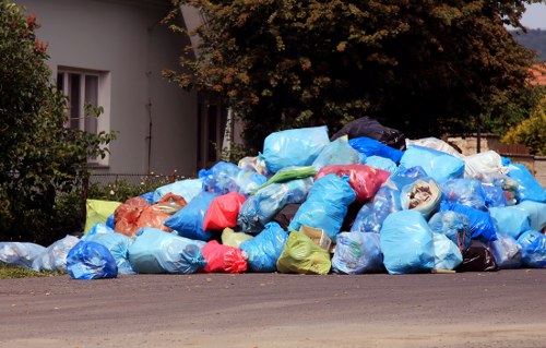 Professional waste removal team at work